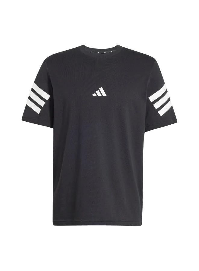 Adidas M Fi 3S Reg T Black T-Shirt (Short Sleeve) T-Shirts For Men